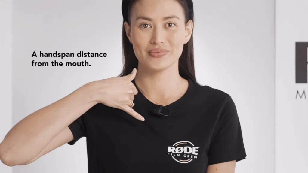 A handspan distance from your mouth