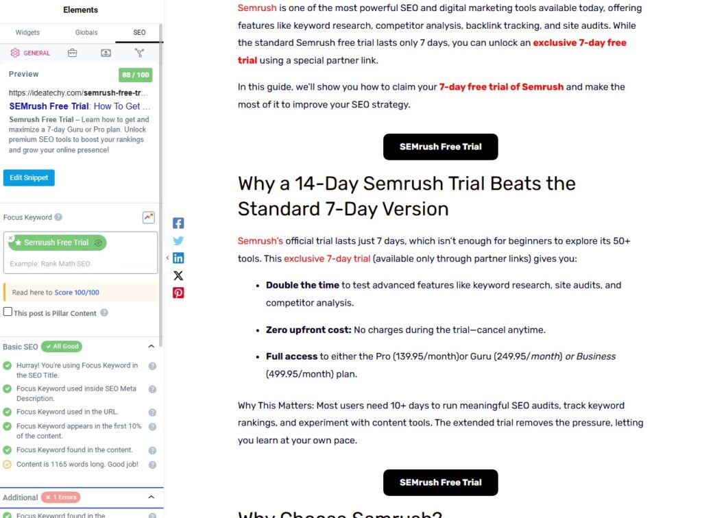 Rankmath Give me Clear SEO score