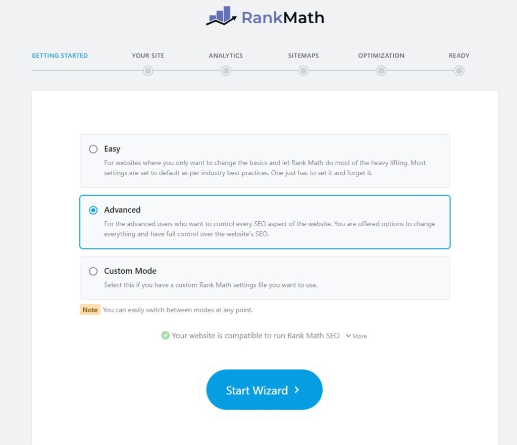 Rankmath Setup Wizard Page