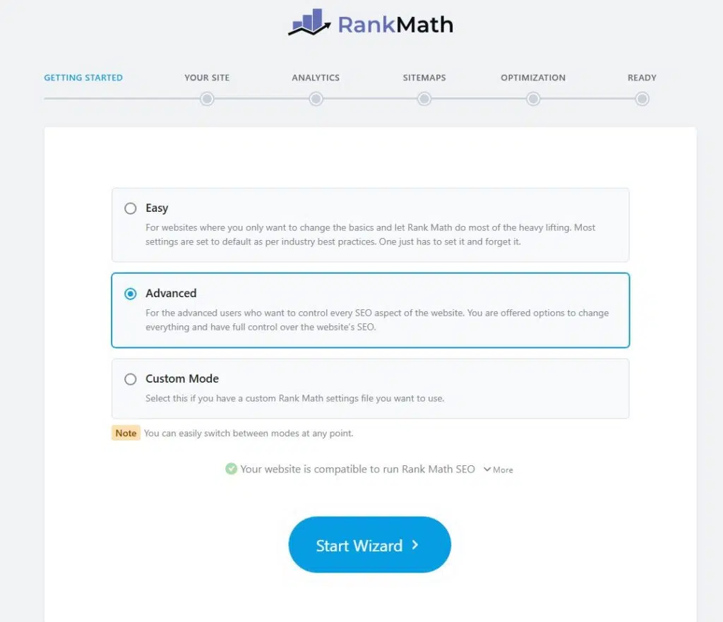 Rankmath Setup Wizard Page
