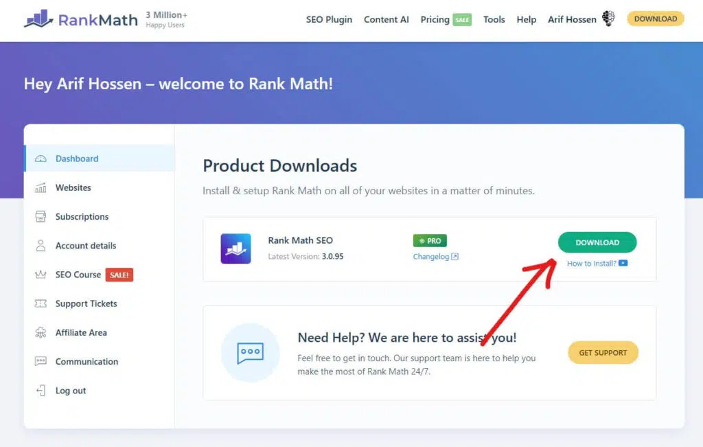 Download Rank Math plugin