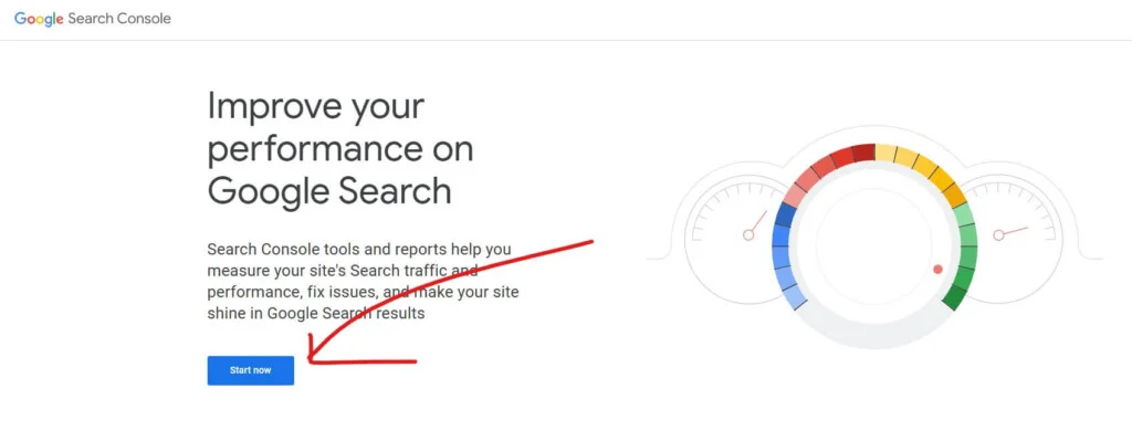Search Console Start page