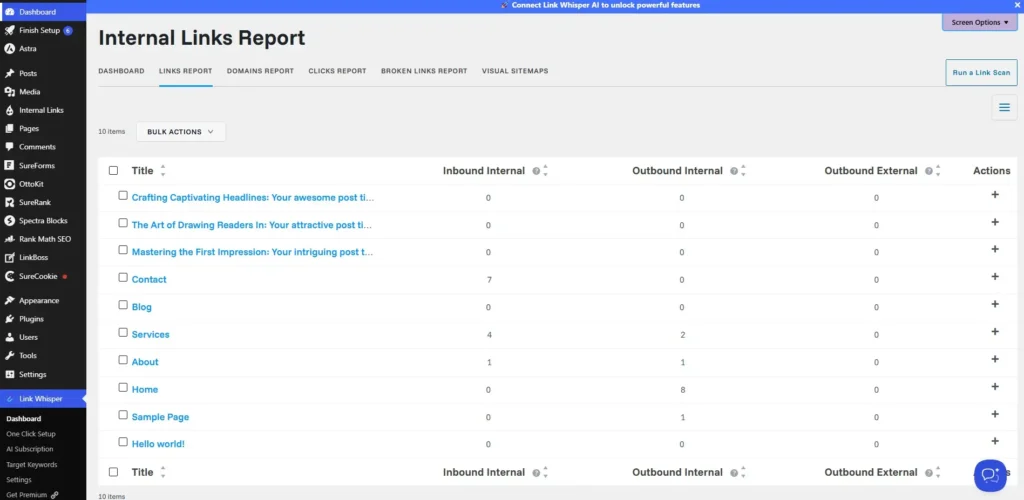 Link Wishper Report